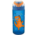 STICLA APA PT COPII TRITAN SOFT TOUCH 500ML CU DESCHIDERE AUTOMATA SI MANER TRANSPORT T-0108 NOKI – poza 1