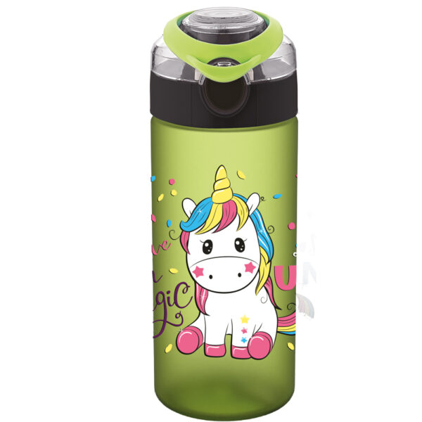 STICLA APA PT COPII TRITAN SOFT TOUCH 500ML CU DESCHIDERE AUTOMATA SI MANER TRANSPORT T-0108 NOKI – poza 2