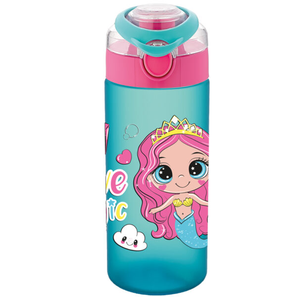 STICLA APA PT COPII TRITAN SOFT TOUCH 500ML CU DESCHIDERE AUTOMATA SI MANER TRANSPORT T-0108 NOKI – poza 4