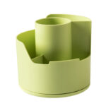 SUPORT ROTATIV INSTRUMENTE DE SCRIS 4 COMPARTIMENTE VERNIL LONGREEN PLASTIC RECICLAT DELI – poza 1