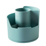 SUPORT ROTATIV INSTRUMENTE DE SCRIS 4 COMPARTIMENTE BLEU LONGREEN PLASTIC RECICLAT DELI – poza 1
