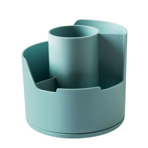 SUPORT ROTATIV INSTRUMENTE DE SCRIS 4 COMPARTIMENTE BLEU LONGREEN PLASTIC RECICLAT DELI – poza 1