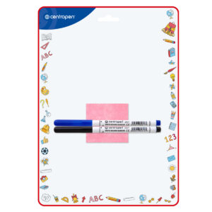 TABLA SCOLARA 2 FETE + 2 MARKERE WHITEBOARD 21 x 29.7 CM CENTROPEN – poza 1