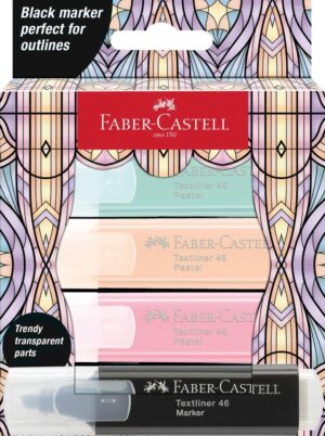 TEXTMARKER SET 4 PASTEL EDITIE SPECIALA GLASSY FABER-CASTELL – poza 1