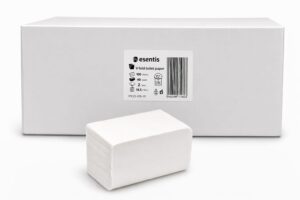 Esentis hartie igienica pliata, 2 straturi, alb,115x210, 200 foi/pac, 40 pac/bax – poza 1
