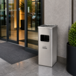 Coș inox cu scrumieră  — finisaj brushed & polish, 35 L | SMR – poza 5