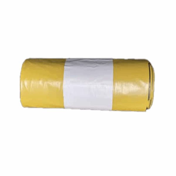 Sac galben Biohazard 120L – 70x110 cm, LDPE 50 mic, 10 buc/rolă – poza 3