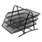 Set 3 tavite metalice culisante tip Mesh, negru – poza 1