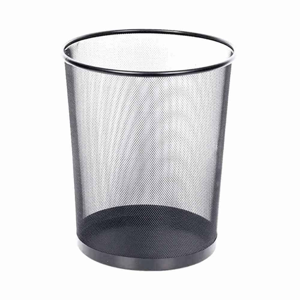 Coș birou metalic 15L tip Mesh, Ø 26 × H 28 cm, negru – poza 1