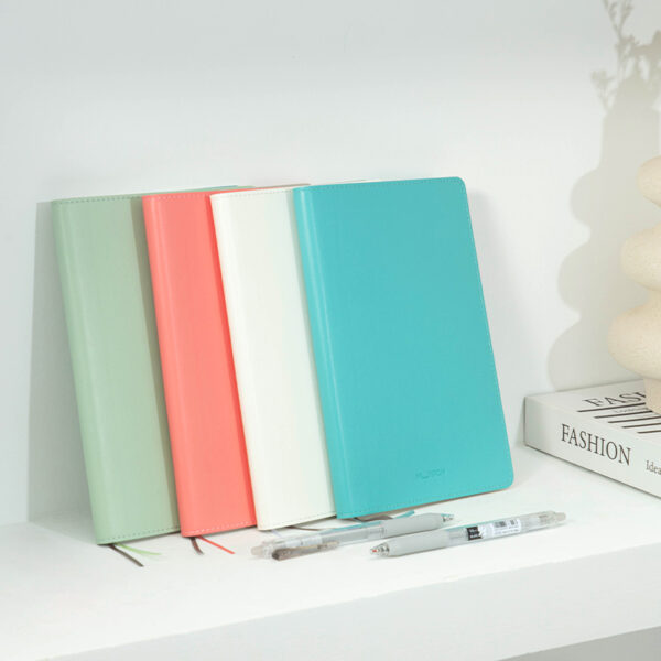 CAIET BIROU A5 96 FILE DICTANDO COPERTA IMITATIE PIELE BLEU DELI – poza 5