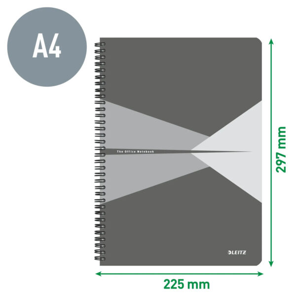 CAIET BIROU SPIRA A4 DICTANDO VERDE COPERTA PP OFFICE LEITZ – poza 5