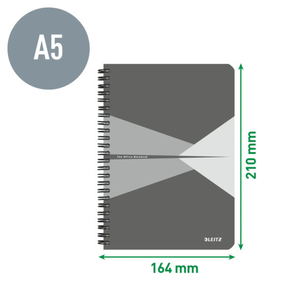 CAIET BIROU SPIRA A5 DICTANDO ALBASTRU COPERTA PP OFFICE LEITZ – poza 4