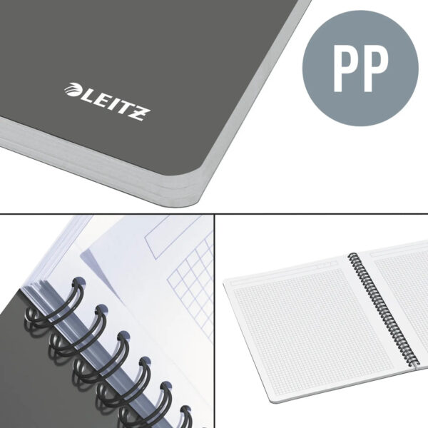 CAIET BIROU SPIRA A5 DICTANDO VERDE COPERTA PP OFFICE LEITZ – poza 4