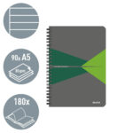 CAIET BIROU SPIRA A5 DICTANDO VERDE COPERTA PP OFFICE LEITZ – poza 2