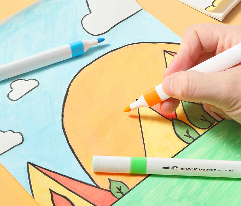 DISPLAY 216 BUC MARKER ACRILIC COLOR EMOTION DELI – poza 5