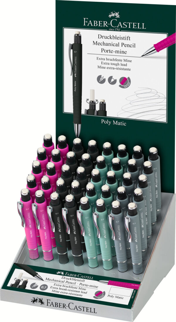 DISPLAY 40 BUC CREION MECANIC 0.7 MM POLY MATIC 2 FABER-CASTELL – poza 1