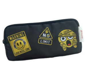 PENAR ETUI DREPTUNGHIULAR 3 FERMOARE NEGRU EMOJI PIGNA – poza 1