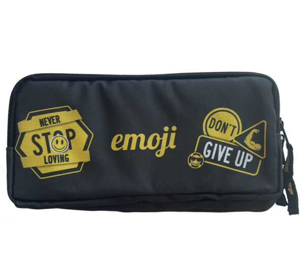 PENAR ETUI DREPTUNGHIULAR 3 FERMOARE NEGRU EMOJI PIGNA – poza 2