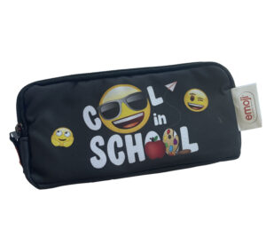 PENAR ETUI DREPTUNGHIULAR 3 FERMOARE NEGRU SCHOOL EMOJI PIGNA – poza 1
