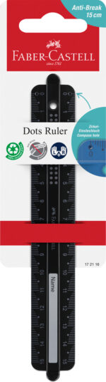 RIGLA 15CM DOTS NEAGRA FABER-CASTELL – poza 1