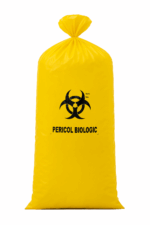 Sac galben Biohazard 120L – 70x110 cm, LDPE 50 mic, 10 buc/rolă – poza 1