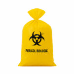 Sac galben Biohazard 25L – pericol biologic, 50 microni, 20 buc/rolă – poza 1