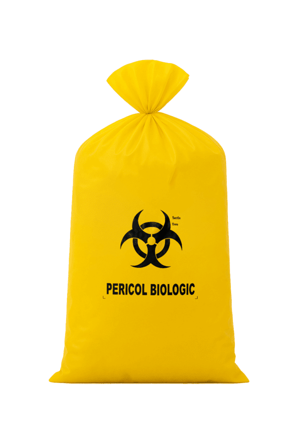 Saci pericol biologic 60L, 50 microni, 50 buc/set – poza 1