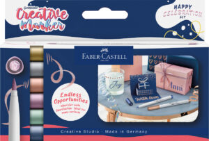 SET 6 MARKERE CREATIVE GOLDFABER CULORI METALIZATE HAPPY CELEBRATION FABER-CASTELL – poza 1