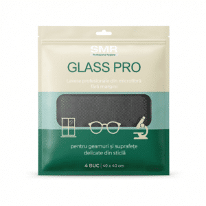 Lavete microfibră pentru geamuri GlassPro  40×40 cm, 4 buc/set | SMR – poza 1