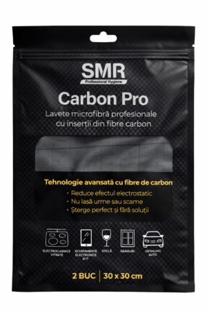 Lavete microfibră profesionale cu carbon CarbonPro 30×30 cm – 2 buc/set | SMR – poza 1