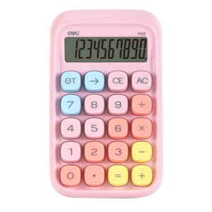 CALCULATOR BIROU 10DIG TASTE MULTICOLORE ROZ DELI – poza 1