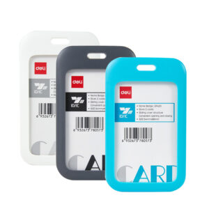 ECUSON VERTICAL ABS RIGID 68*113MM CU CLIPS SI SNUR TEXTIL CULORI ASORTATE DELI – poza 1