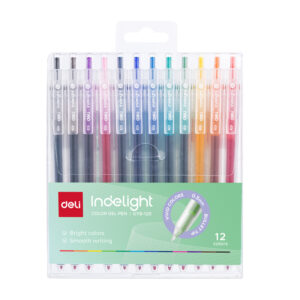 SET 12 PIXURI CU GEL CU MECANISM 0.5MM DIVERSE CULORI INDELIGHT DELI – poza 1