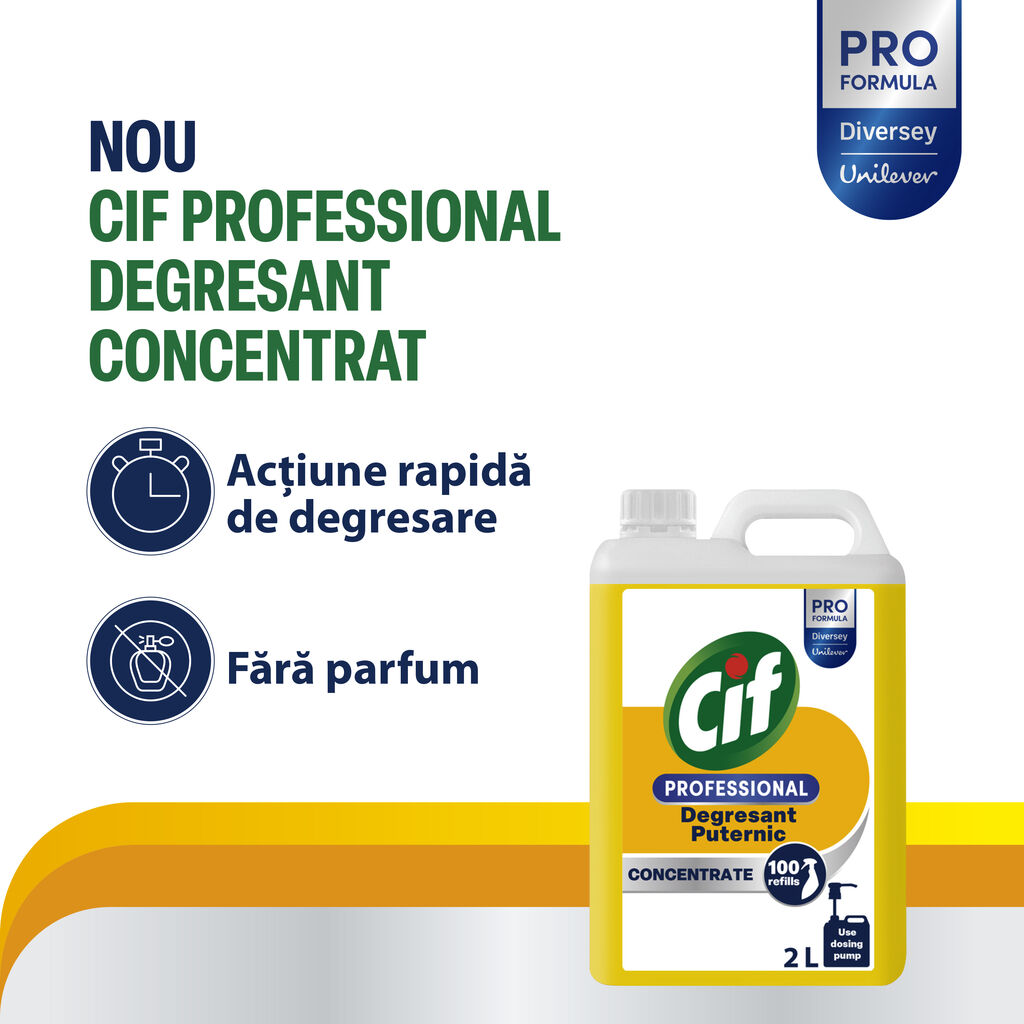 Cif Professional Degresant Concentrat 2L | 100 doze | HACCP | Pro Formula by Diversey – poza 1