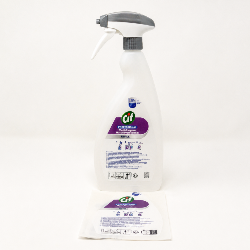 Cif Professional Flacon Spray Reutilizabil 750ml + eticheta detergent DEZINFECTANT,DEGRESANT| Pentru Concentrate 2L | Pro Formula by Diversey – poza 1