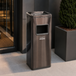 Coș inox cu scrumieră Black Gold, anti-amprentă — premium 50 L | SMR – poza 5
