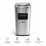 Coș inox cu scrumieră, tratament anti-amprentă — premium 50 L | SMR – poza 1