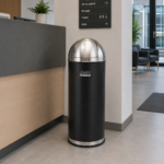 Coș de gunoi inox 80 L cu capac push — corp negru mat, capac inox | SMR – poza 5
