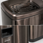 Coș inox cu scrumieră Black Gold, anti-amprentă — premium 50 L | SMR – poza 2