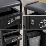 Coș de gunoi exterior cu scrumieră și sertar — 27 L | SMR – poza 2