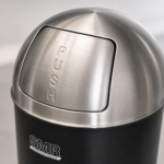 Coș de gunoi inox 80 L cu capac push — corp negru mat, capac inox | SMR – poza 2