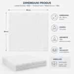 Lavete bumbac 100%, albe, 40×40 cm – set 100 bucăți – poza 3
