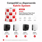 Prosop hârtie rolă Katrin System Medium 2 straturi, 200 m, alb 6role/bax – poza 4