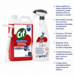 Kit complet detergent baie Cif Professional – bidon 2L + pompă dozatoare + flacon cu pulverizator – poza 1